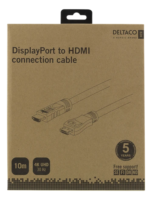 Deltaco DP į HDMI laido dėžutė