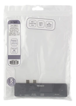 Deltaco USB-C adapteris pakuotėje