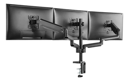 Monitoriaus laikiklis su dujine spyruokle DELTACO OFFICE aliuminis, pakeliamas, pasukamas, apsukamas, 17 "-27", 1,5-7kg, 75x75-100x100, juodas / ARM-0352