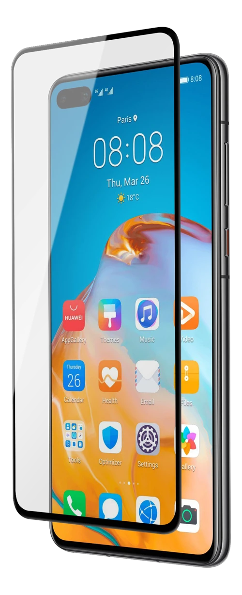 DELTACO ekrano apsauga Huawei P40, 2.5D stiklo, dengia visą ekraną SCRN-P40