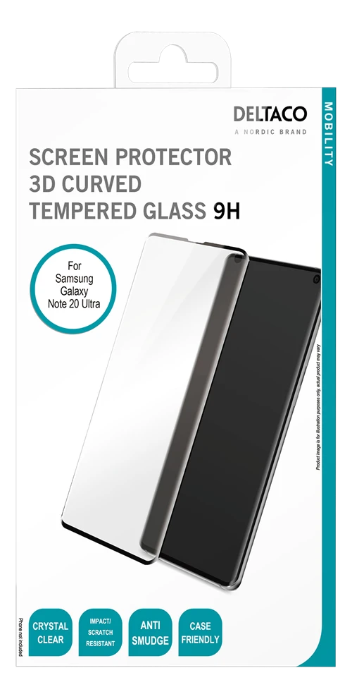 „DELTACO“ ekrano apsauga, „Samsnug Galaxy Note 20 Ultra“, išlenktas 3D stiklas SCRN-N20U