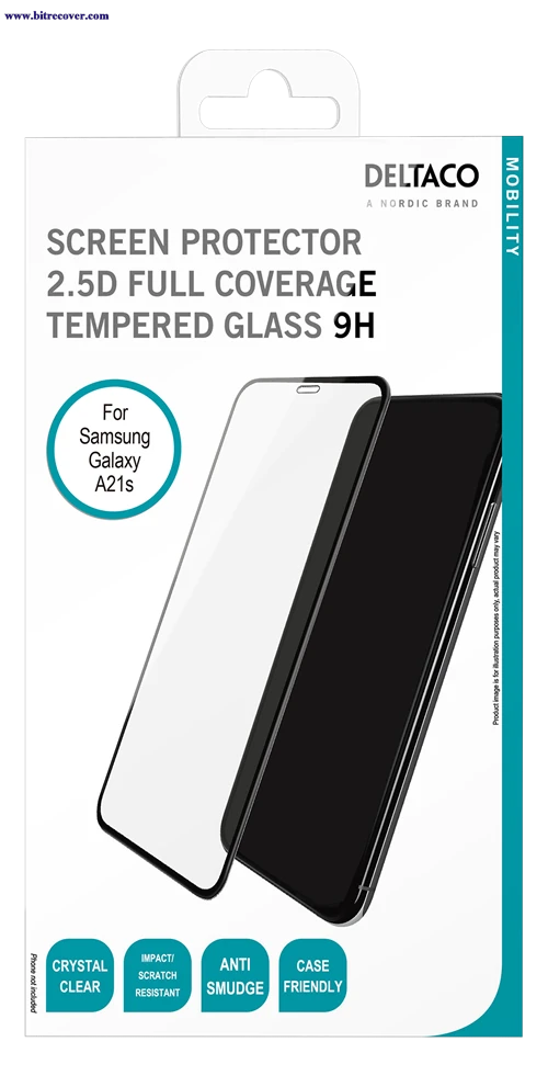 Deltaco Grūdinto stiklo ekrano apsauga skirta Samsung Galaxy A21s, 2.5D, SCRN-A21s