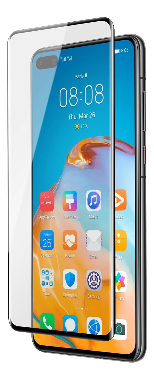 „DELTACO“ ekrano apsauga, skirta „Huawei P40 Pro“, 2,5D stiklas, visas ekranas