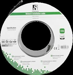 DELTACO F / UTP Cat6 montavimo kabelis, Lauke, 100m Roll, 250MHz, Delta Certified, Juodas TP-49F