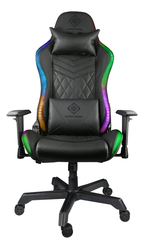 Žaidimų kėdė Deltaco GAM-080 Gaming Chair, PU oda, su RGB pašvietimu, Juoda