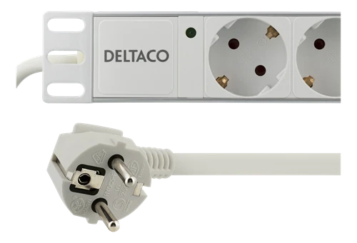 DELTACO Ilgiklis 8xCEE 7/4, 1xCEE 7/7, 19 "1U, 2m, baltas / GT-8529W
