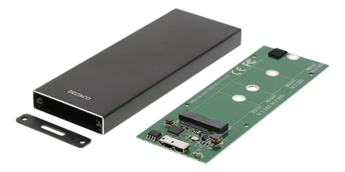 DELTACO išorinis HDD M.2 korpusas, B, B & M, USB 3.1 Gen 1, SATA III, juodas MAP-K16N