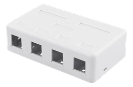 DELTACO Keystone virštinkinė dėžutė, 4 Ports, Balta / VR-224