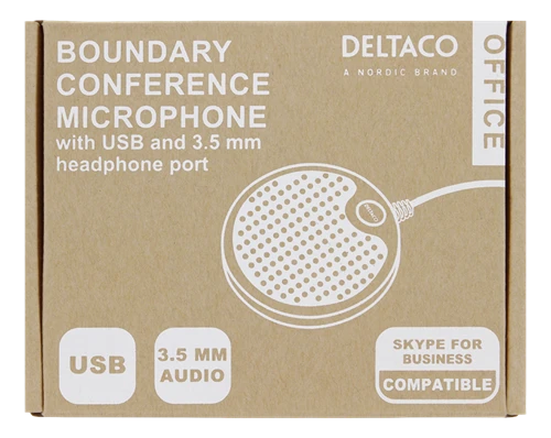 Mikrofonas DELTACO OFFICE su USB ir 3,5 mm garso prievadu, VoIP / Skype, juodas / DELC-0002