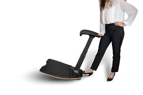 Ergonomiška stovima kėdė DELTACO OFFICE su integruotu kilimėliu, juodas / DELO-0302