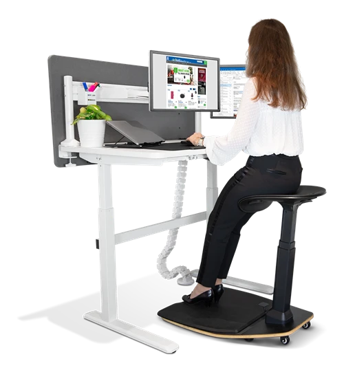 Ergonomiška balno kėdė su kilimėliu darbo vietoje