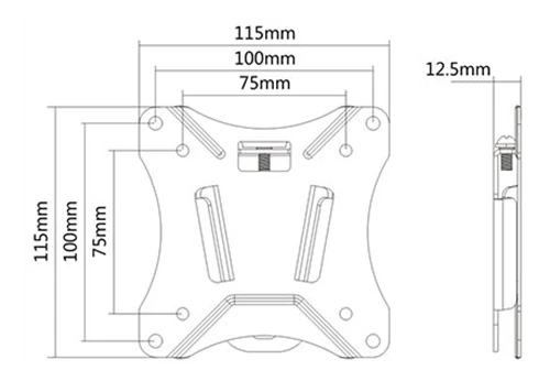 „DELTACO Office“, fiksuotas laikiklis, 13 "-27", 25 kg, 75x75-100x100 / ARM-0100