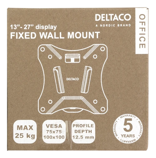 „DELTACO Office“, fiksuotas laikiklis, 13 "-27", 25 kg, 75x75-100x100 / ARM-0100