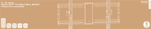 Pakeliamas sieninis laikiklis DELTACO OFFICE lankstomas, 37"-80", 70kg, 200x200-600x400, juodas / ARM-0204