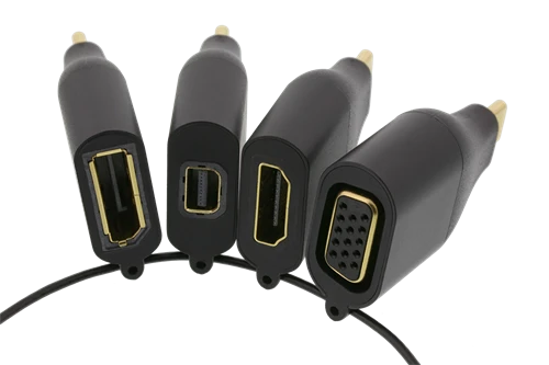 DELTACO OFFICE USB-C adapterių komplektas, mDP, DP, VGA, HDMI, juodas / USBC-AR1