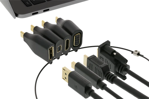 DELTACO USB-C adapterių jungtys su laidu