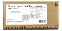 DELTACO Patch Panel, 8xRJ45, Cat6a, Montuojamas ant sienos, 10Gbps, Krone terminalai, Metalas, Juodas / PAN-211