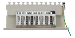 DELTACO Patch Panel, 8xRJ45, Cat6a, montuojamas ant sienos, 10Gbps, Krone terminalai, metalinis, pilkas / PAN-210