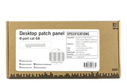 DELTACO Patch Panel, 8xRJ45, Cat6a, montuojamas ant sienos, 10Gbps, Krone terminalai, metalinis, pilkas / PAN-210