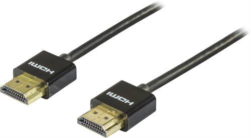 DELTACO plonas HDMI kabelis, HDMI greitis su Ethernet, 1m, juodas / HDMI-1091