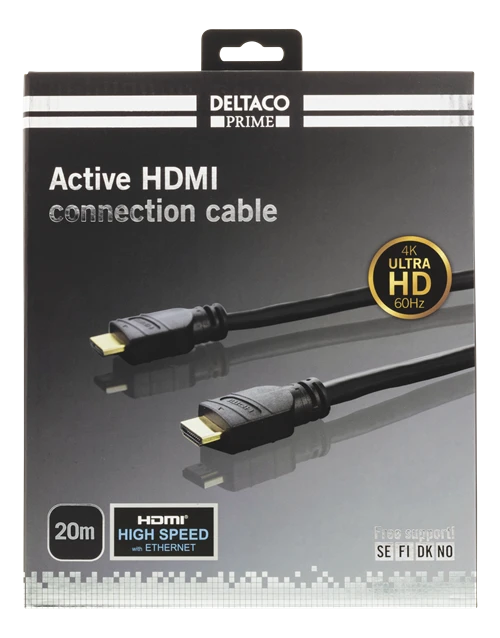 Deltaco Prime aktyvus HDMI laidas, 20m pakuotė