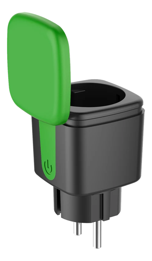 DELTACO SMART HOME lauko kištukas, „WiFi“, IP44, 1xCEE 7/3, 13A, juodas / žalias SH-OP01