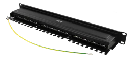 Komutacinė panelė Deltaco, 24xRJ45, Cat6a, 10Gbps, 1U, 19 ", PAN-200