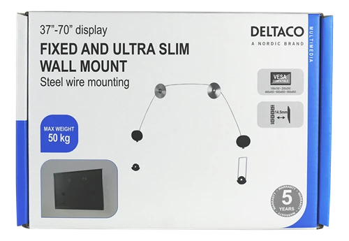 DELTACO, TV laikiklis 37"-70", 50kg, 100x100-800x800 juodas / ARM-1104