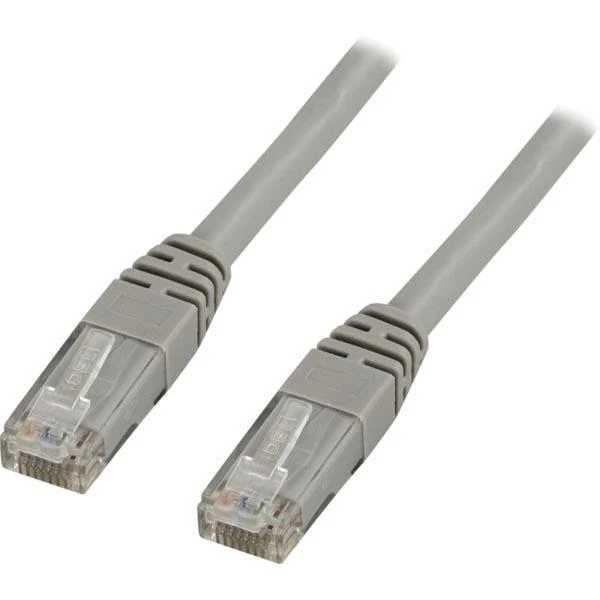 Goobay DELTACO U / UTP Cat5e patch kabelis 0.5m, 100MHz, Delta-certified, pilkas / 05-TP