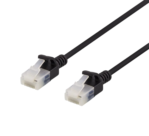 Juodas Cat6a 0.5m tinklo kabelis