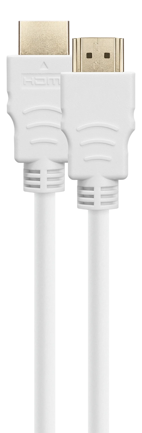 Baltas HDMI laidas su paauksuotomis jungtimis