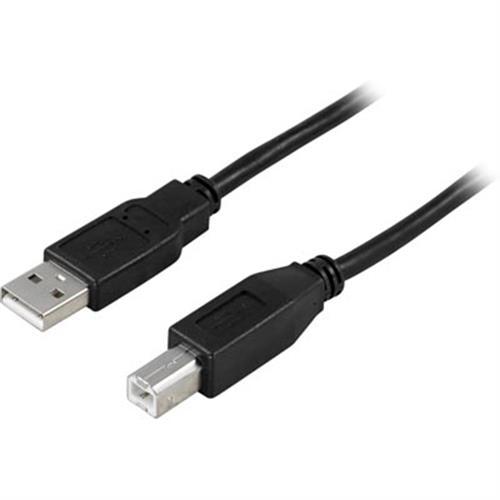 DELTACO USB 2.0 kabelis Type A male - Type B male 5m, juodas / USB-250S
