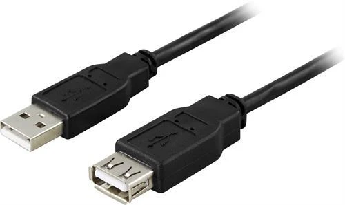 DELTACO USB 2.0 kabelis Type A - Type A 5m, juodas / USB2-14S