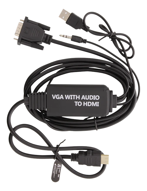 VGA į HDMI adapteris su garsu ir USB jungtimi