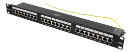Deltacoimp DELTACO STP komutacinė panelė, 24xRJ45, Cat6, 10Gbps, Krone gnybtais, 1U, 19 ", metalinis, juodas / PAN-201