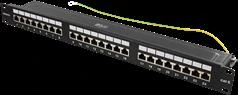 Deltacoimp DELTACO STP komutacinė panelė, 24xRJ45, Cat6, 10Gbps, Krone gnybtais, 1U, 19 ", metalinis, juodas / PAN-201
