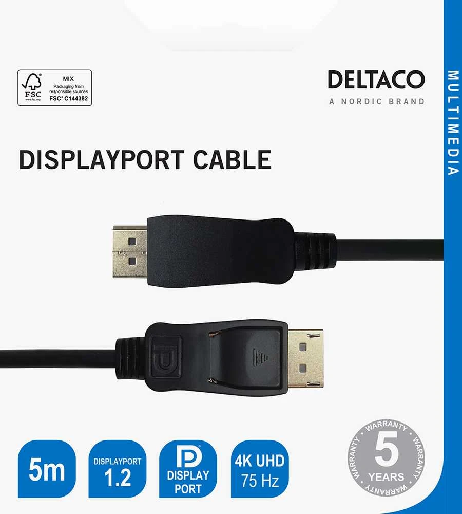 DisplayPort Deltaco kabelio jungtys ir specifikacijos