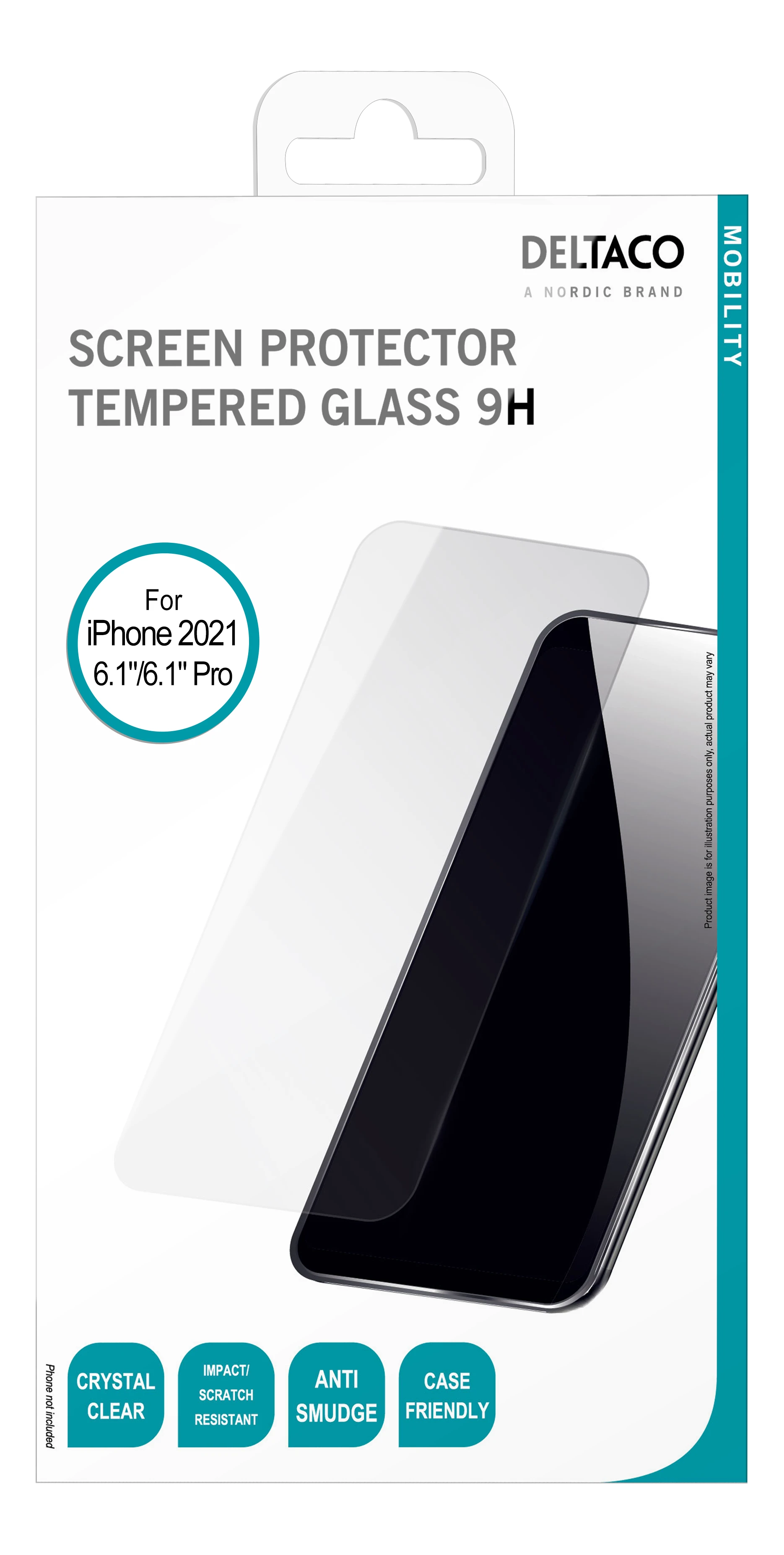 Ekrano apsauga DELTACO skirta Apple iPhone 14/13/13 Pro, 2.5D grūdintas stiklas, 9H / SCRN-21IP61