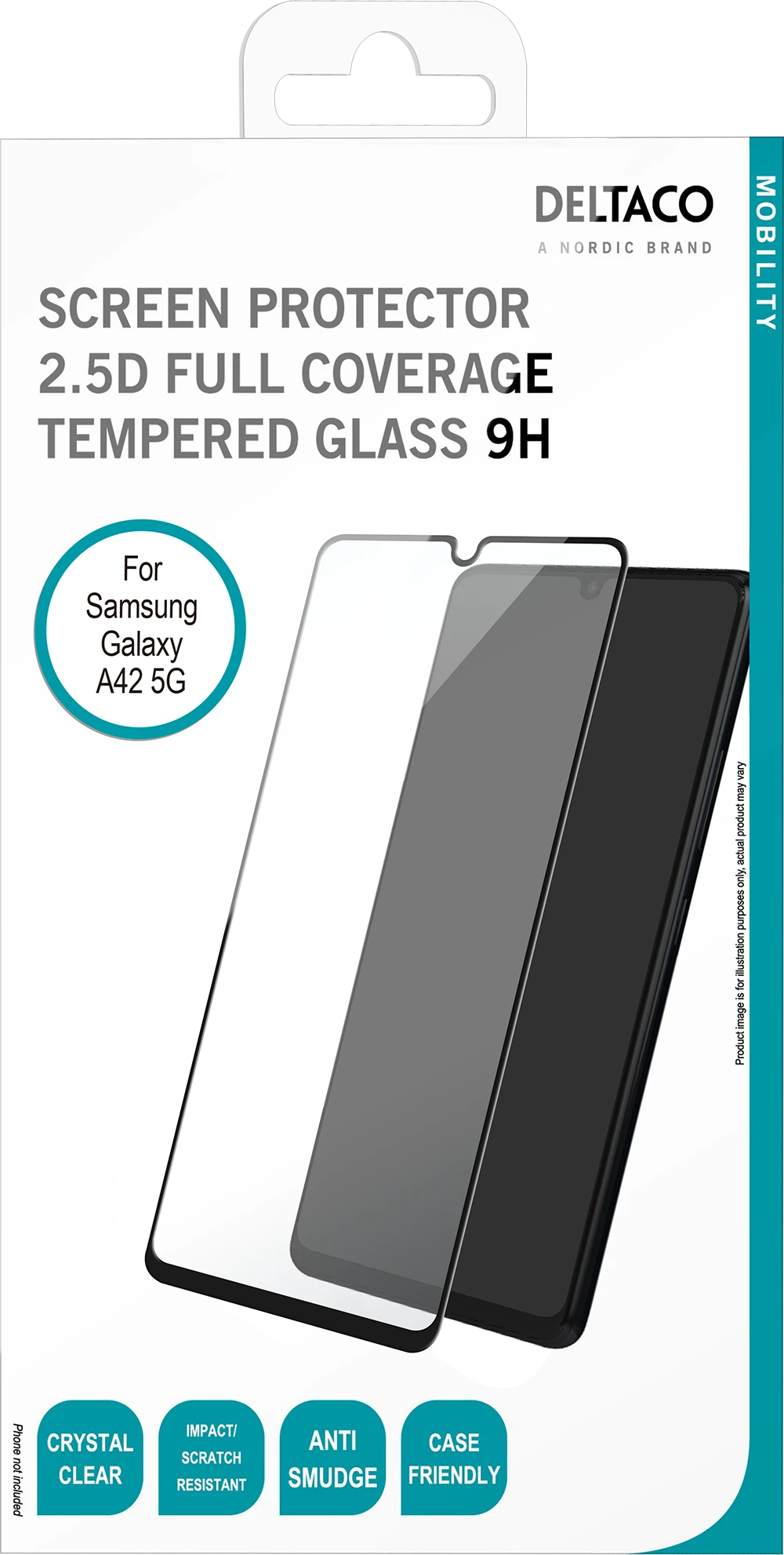 Ekrano apsauga DELTACO skirta Samsung Galaxy A42, 2.5D grūdintas stiklas, 9H kietumas / SCRN-A42