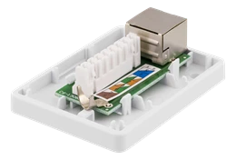Ekranuotas tinklo lizdas FTP 1xRJ45, Cat6 DELTACO baltas / VR-216