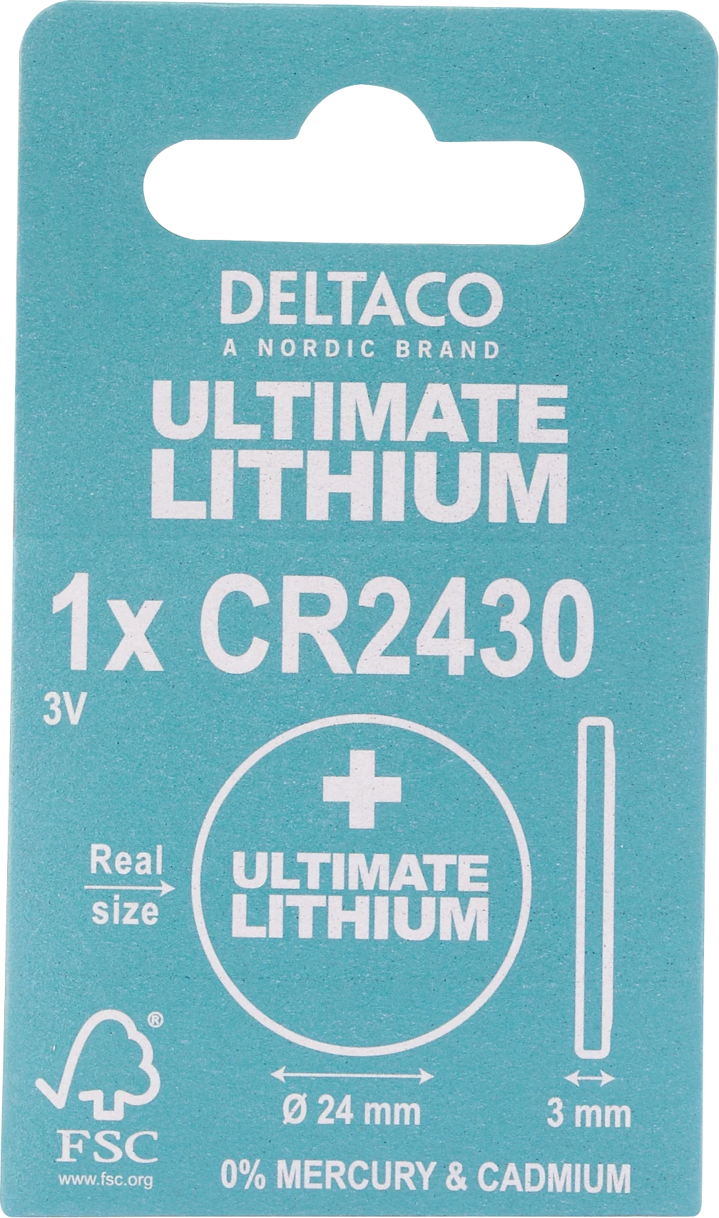 Deltaco CR2430 3V ličio baterijos vieneto pakuotė