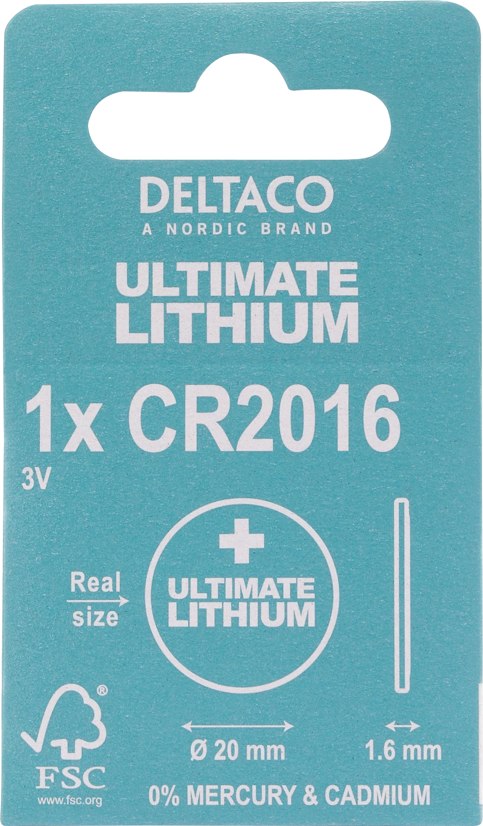 Deltaco CR2016 ličio baterijos pakuotė