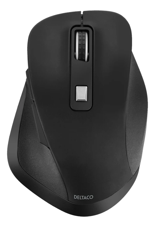 Deltaco Ergoniška pelė DELCO OFFICE tylūs patarimai, bevielė 2.4G, 2400 DPI, juoda / DE-0310