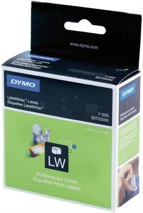 Etiketės DYMO LabelWriter 19x51 mm, 500 vnt. / S0722550 11355