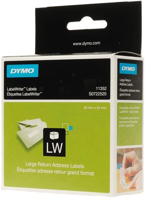 Etiketės DYMO LabelWriter 25x54 mm, 500 vnt. / S0722520 11352