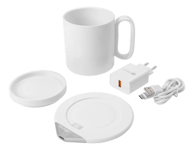 GADGETMONSTER Smart Mug GDM-1003 - 350ml puodelis su kaitinimu iki 55°C + 18W belaidžio įkrovimo stotelė