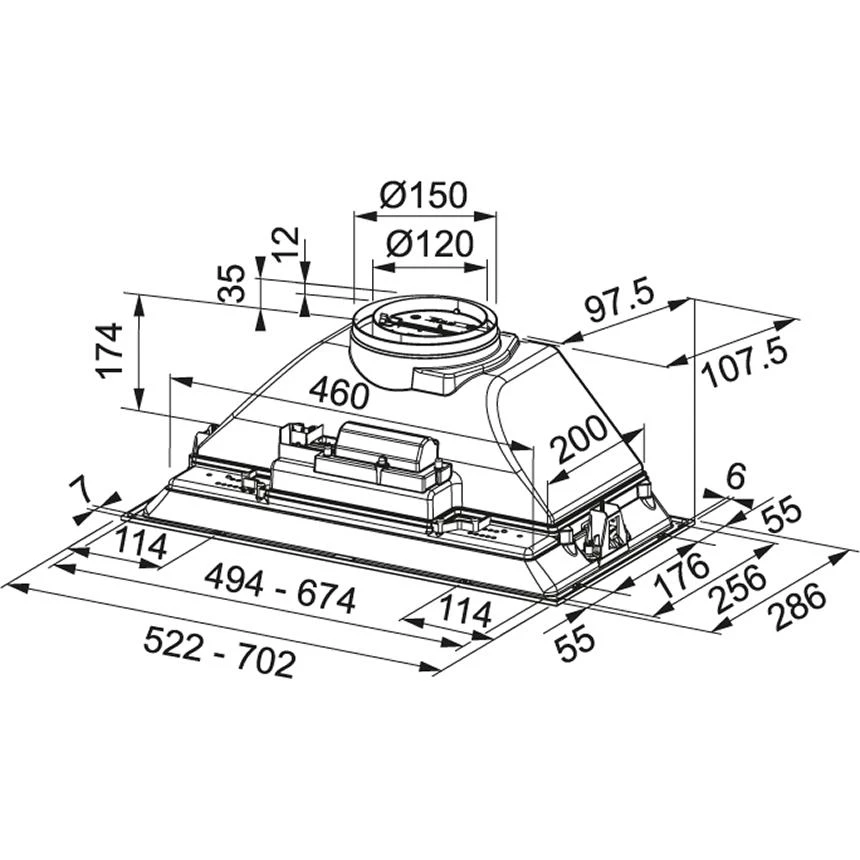 Gartraukis FRANKE HOOD FBI 525 XS HCS (305.0599.509)