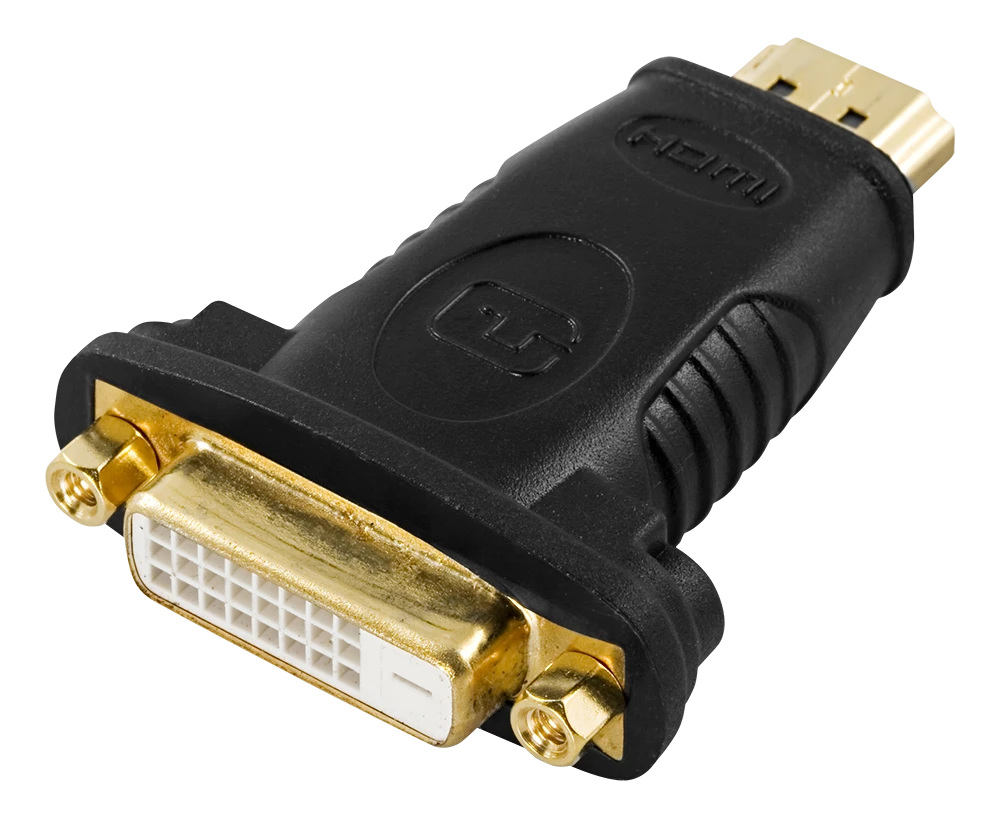 Juodas HDMI į DVI-D adapteris su auksine jungtimi
