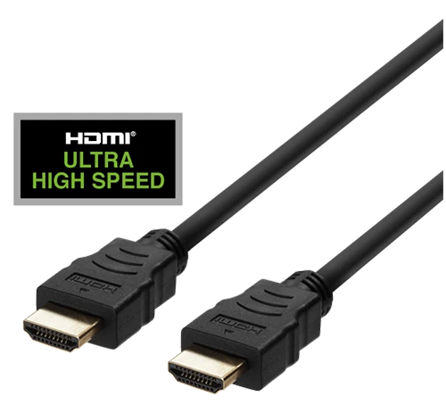 Deltaco HDMI 48Gbps kabelis su Ultra High Speed logotipu