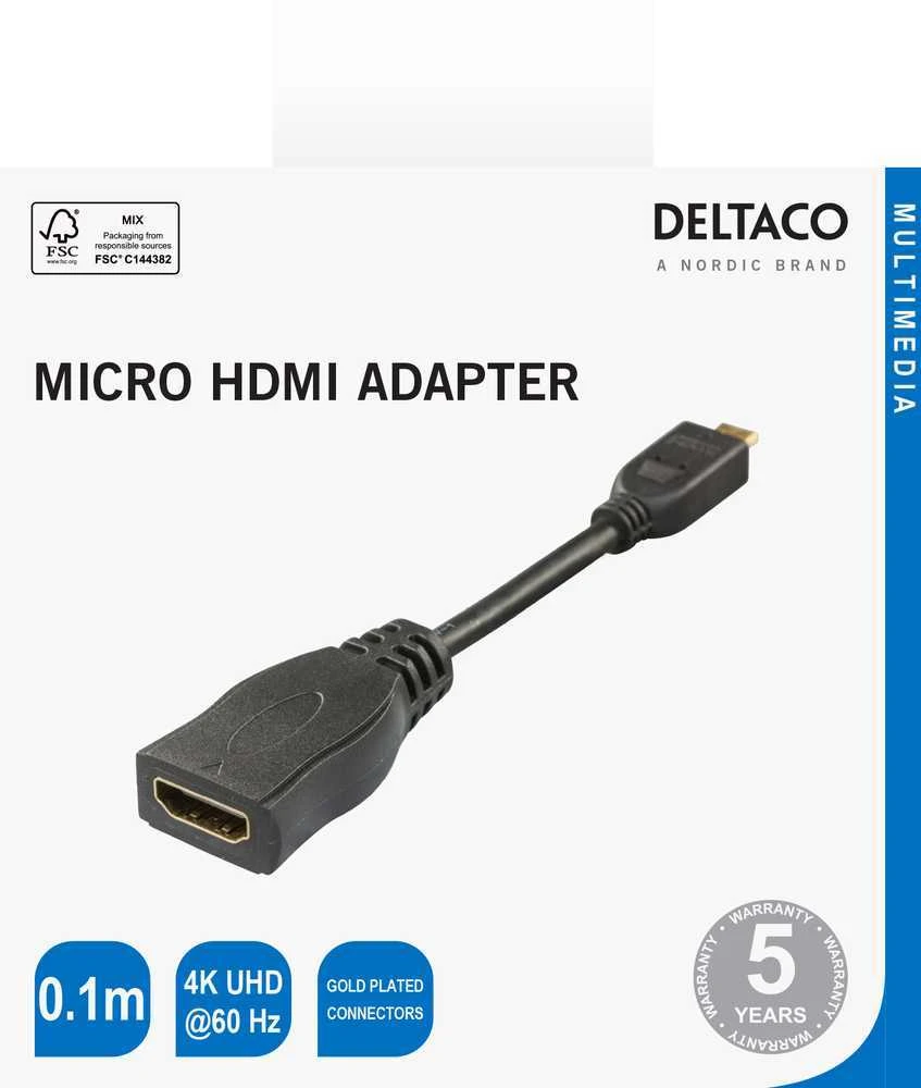 Trumpas HDMI į micro HDMI perėjimas DELTACO